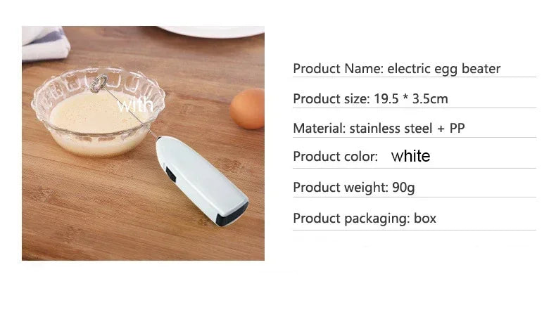 Mini Electric Egg Beater – Handheld Whisk Mixer for Coffee, Tea, Cream & Kitchen Blendin