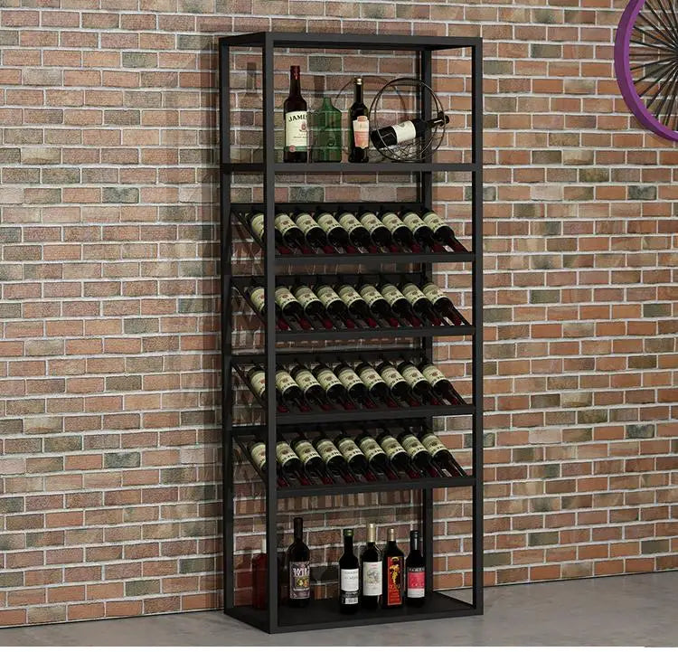 Industrial Kitchen Bar Cabinet – Handmade Iron Stackable Wine Rack Column for Display & Storage