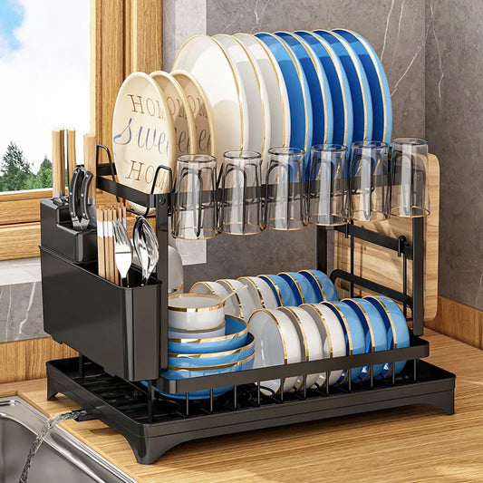 Kitchen Drainage Rack – Dish Rack for Bowl Drying, Chopsticks, Knife, and Fork Storage on Countertop