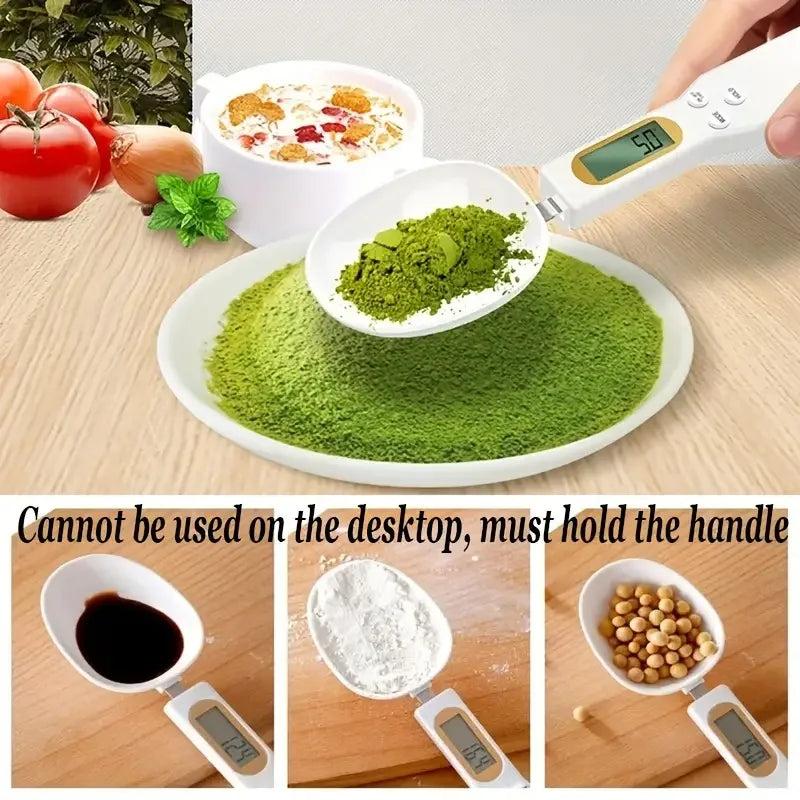 500g Digital Spoon Scale – 0.1g LCD Measuring Tool for Food, Flour, Milk & Coffee