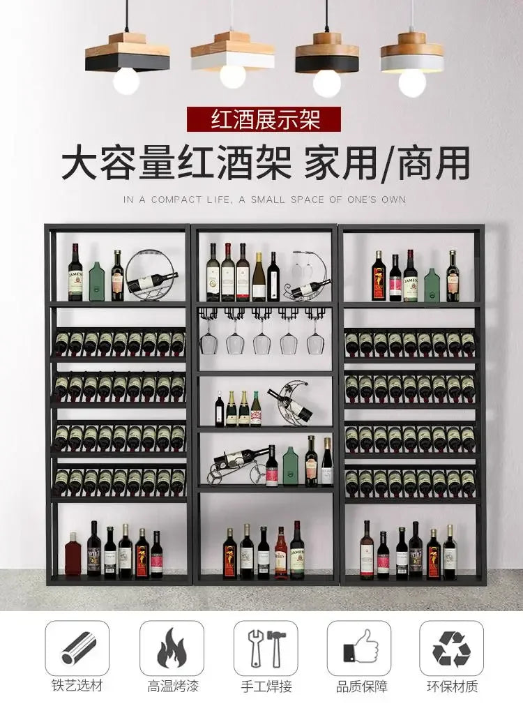 Industrial Kitchen Bar Cabinet – Handmade Iron Stackable Wine Rack Column for Display & Storage