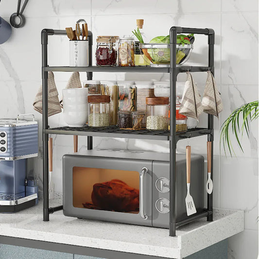 Kitchen Storage Rack – Multi-Layer Microwave Shelf & Condiment Organizer for Countertop