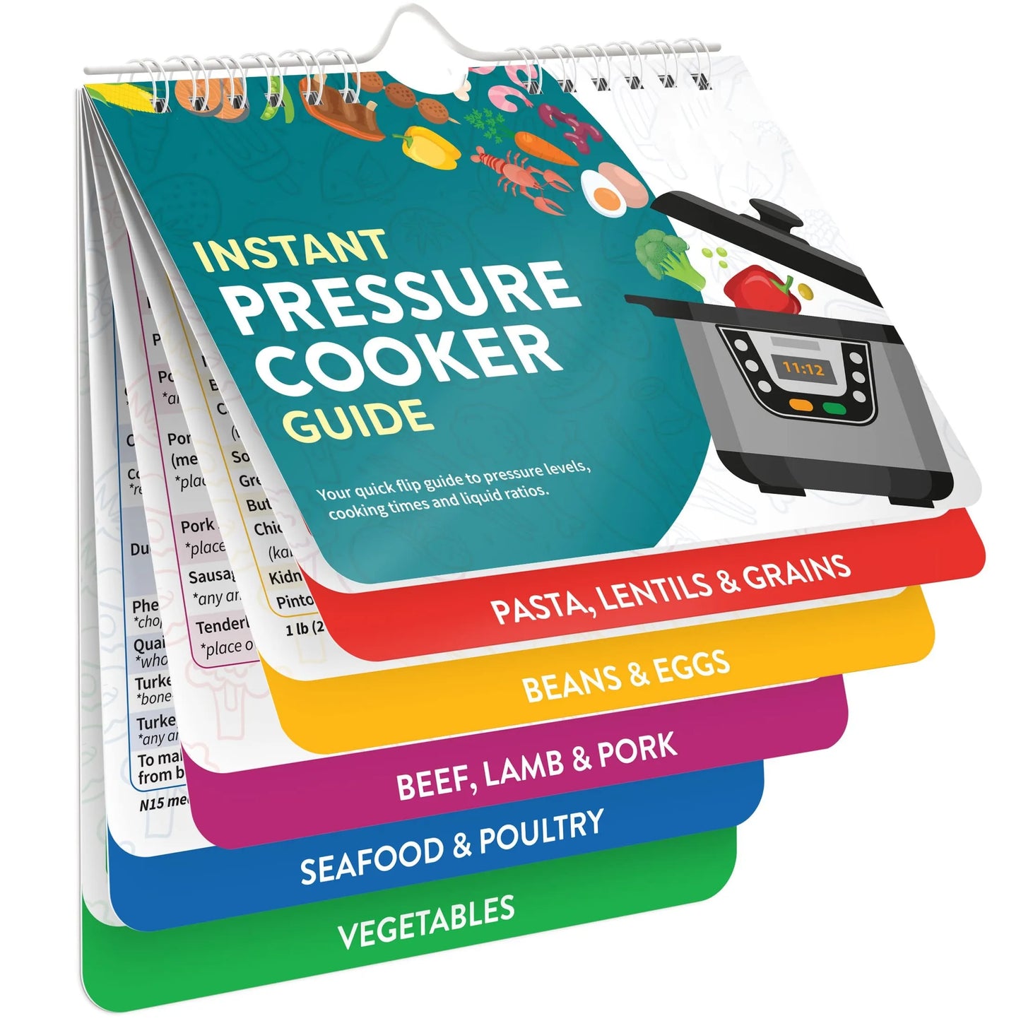 Air Fryer Magnetic Cheat Sheet & Cookbook – Quick Guide with Cooking Times, Temps, and Instant Pot Accessories