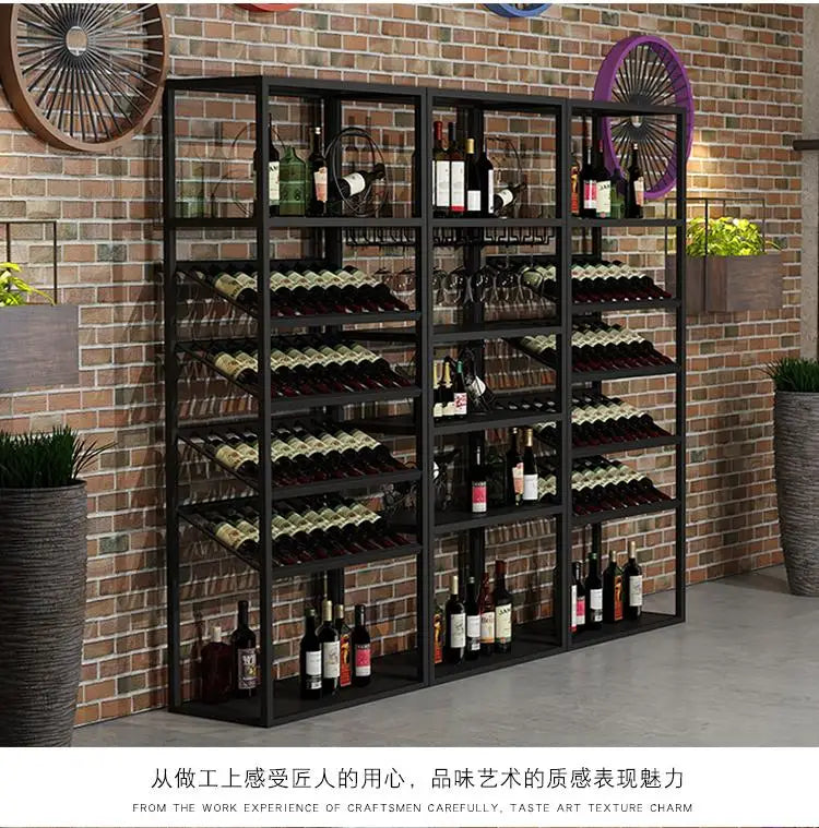 Industrial Kitchen Bar Cabinet – Handmade Iron Stackable Wine Rack Column for Display & Storage