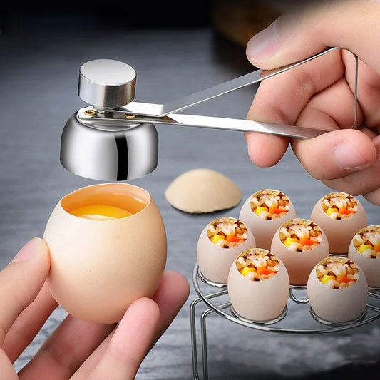 Metal Egg Topper Scissors – Stainless Steel Cutter for Boiled & Raw Eggs, Creative Kitchen Tool