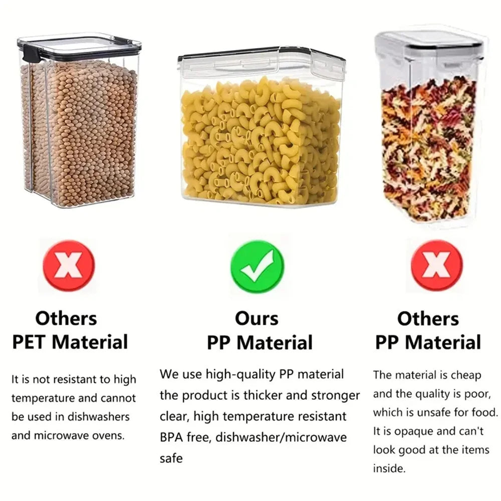7-Piece Food Storage Containers – Airtight BPA-Free Plastic Set with Stickers & Pen for Labeling