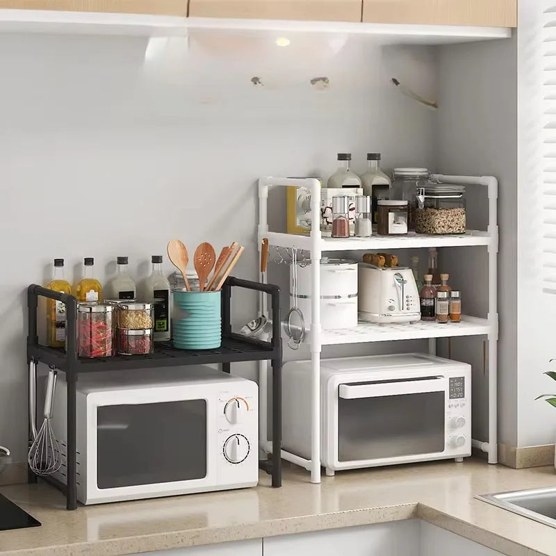 Kitchen Storage Rack – Multi-Layer Microwave Shelf & Condiment Organizer for Countertop