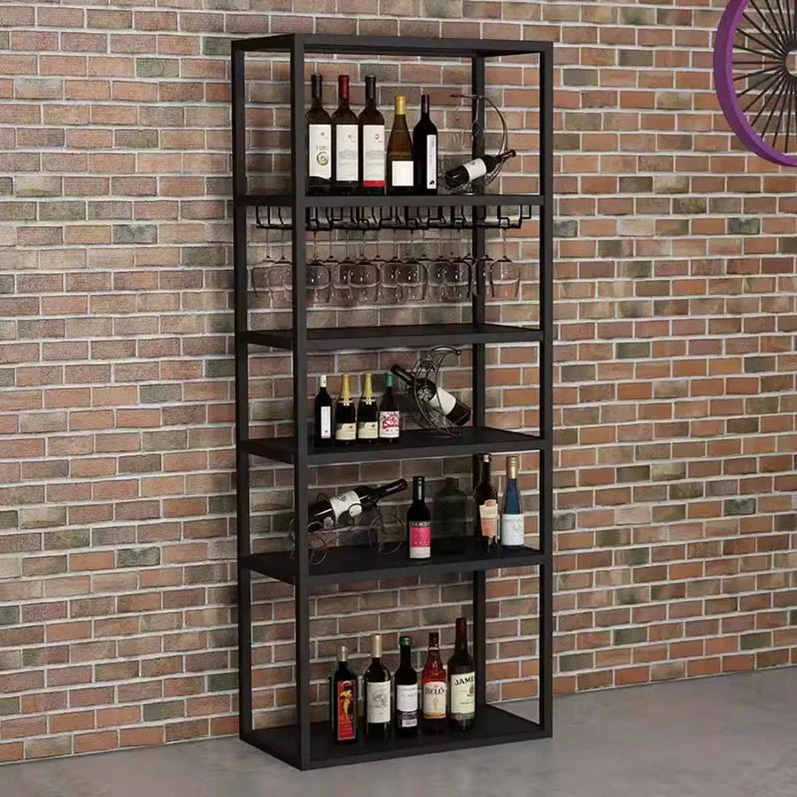 Industrial Kitchen Bar Cabinet – Handmade Iron Stackable Wine Rack Column for Display & Storage