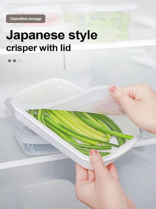 Kitchen Food Sealed Crisper Containers – Fresh Fruit, Vegetable, and Meat Storage Box for Refrigerator Organization