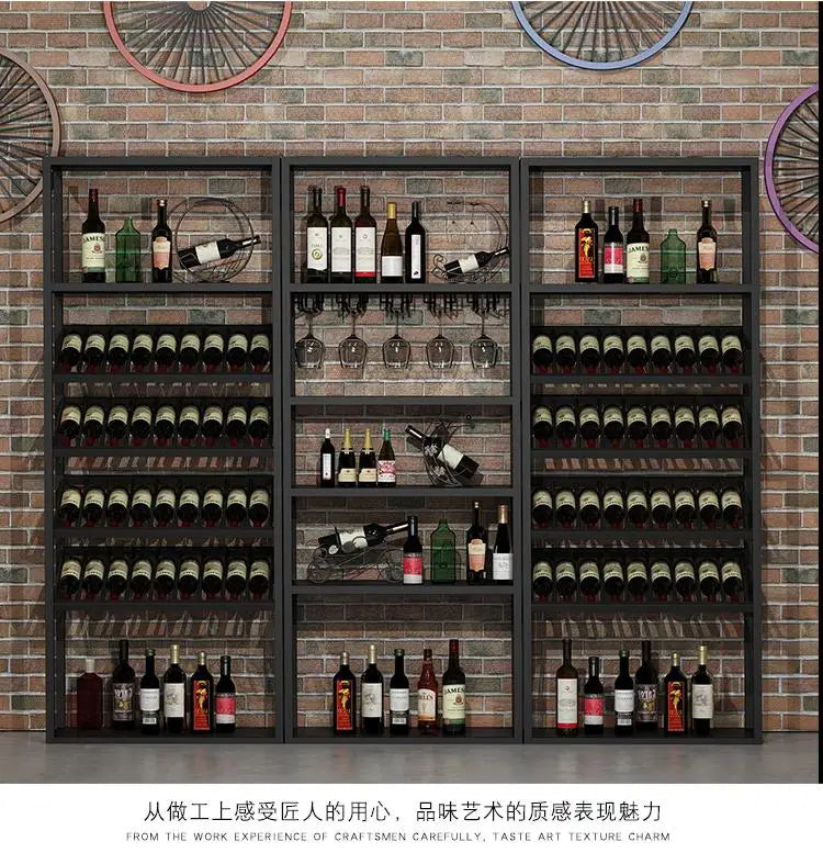 Industrial Kitchen Bar Cabinet – Handmade Iron Stackable Wine Rack Column for Display & Storage