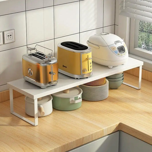 Kitchen Desktop Shelf – Layered Storage Rack for Dishes, Seasonings, and Home Organization