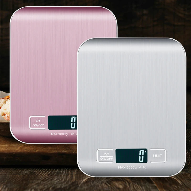 5kg/10kg Digital Kitchen Scale – Stainless Steel Electronic Weighing Scale for Food, Snacks & Baking