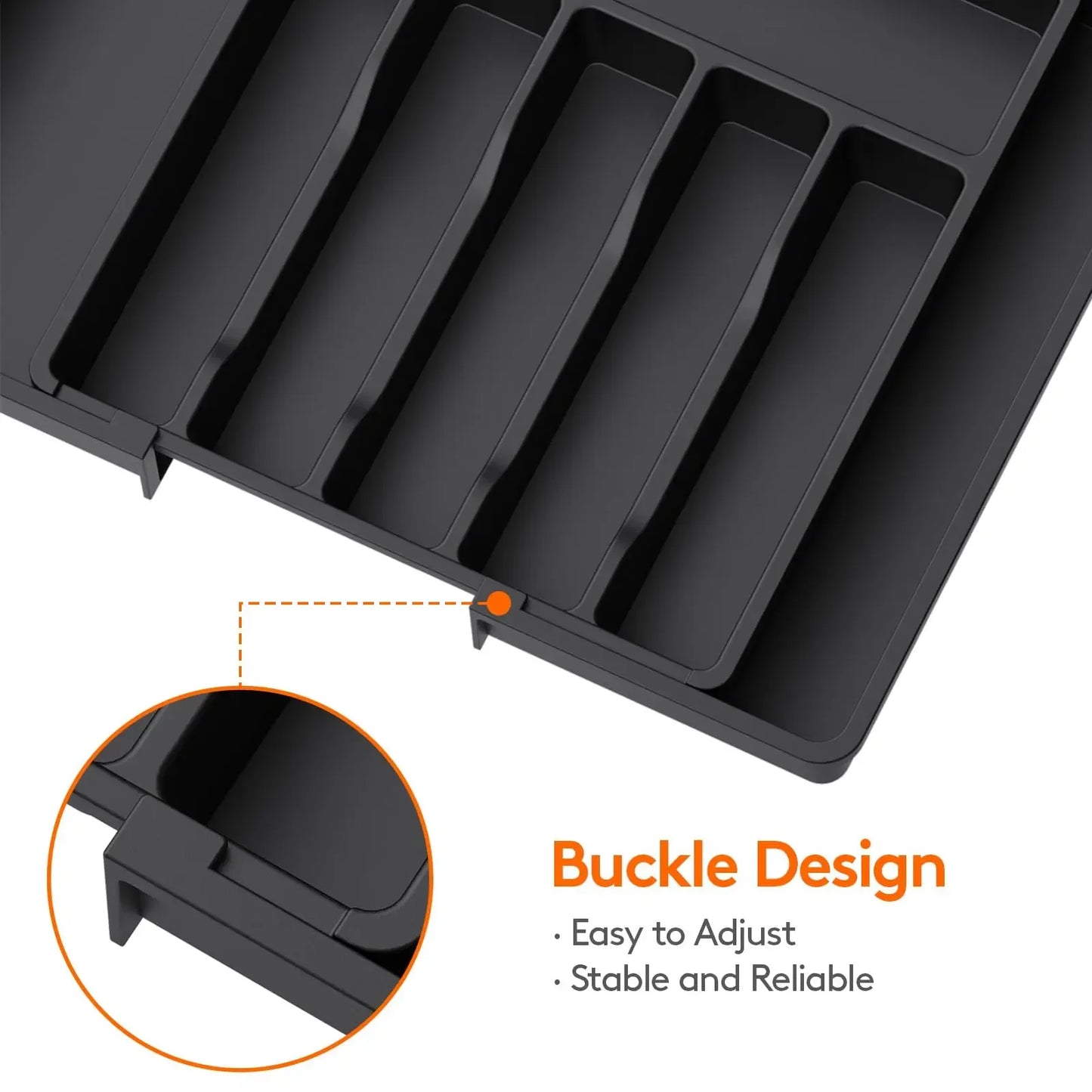 Adjustable Cutlery Drawer Organizer – Expandable Silverware Tray for Kitchen