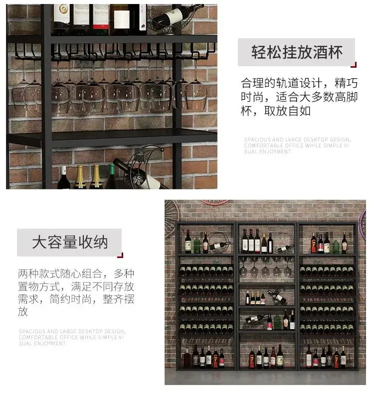 Industrial Kitchen Bar Cabinet – Handmade Iron Stackable Wine Rack Column for Display & Storage