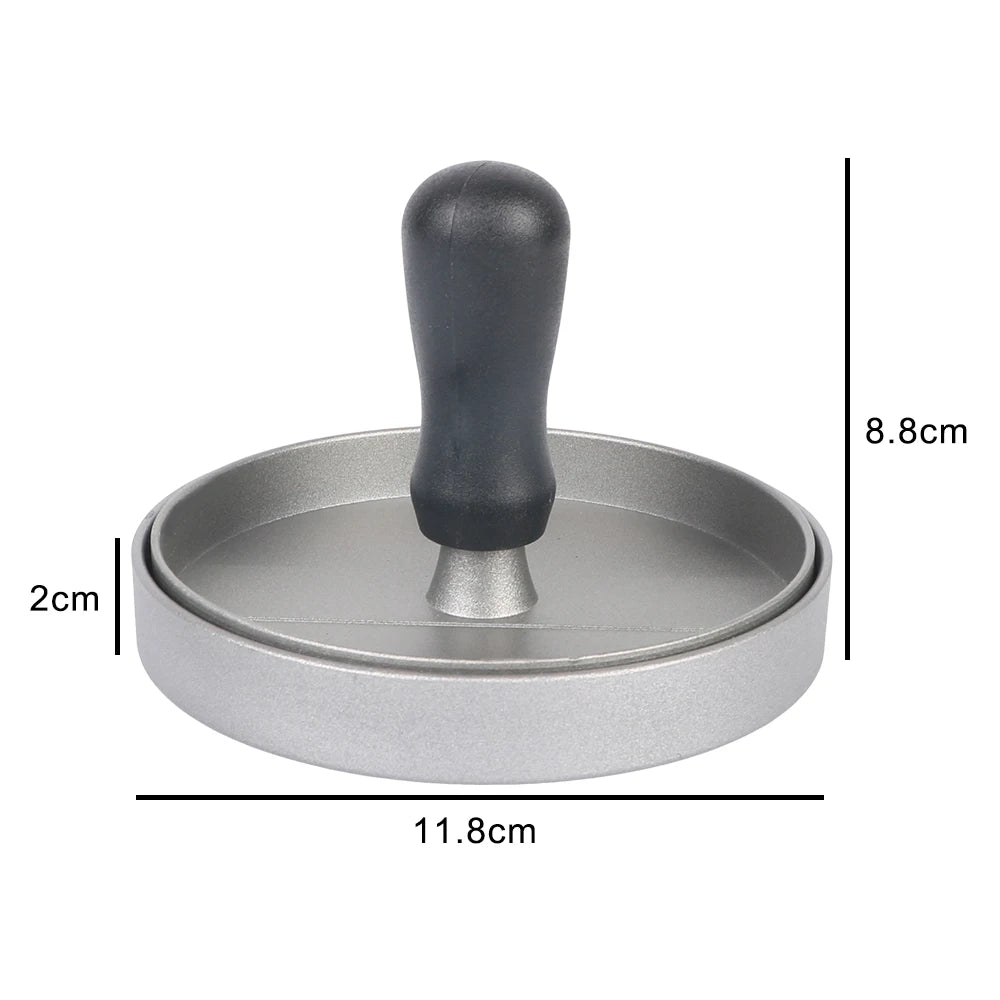 Round Burger Mold & Meat Press – Aluminum Patty Maker for BBQ & Beef Pies"