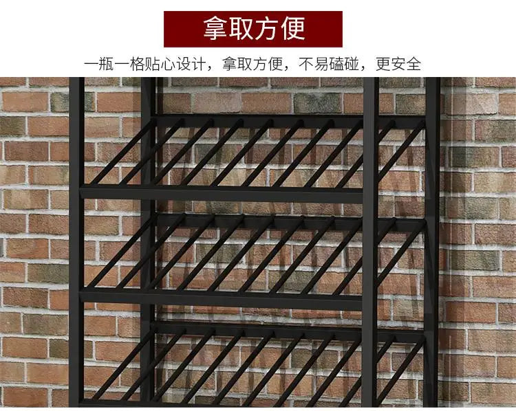 Industrial Kitchen Bar Cabinet – Handmade Iron Stackable Wine Rack Column for Display & Storage