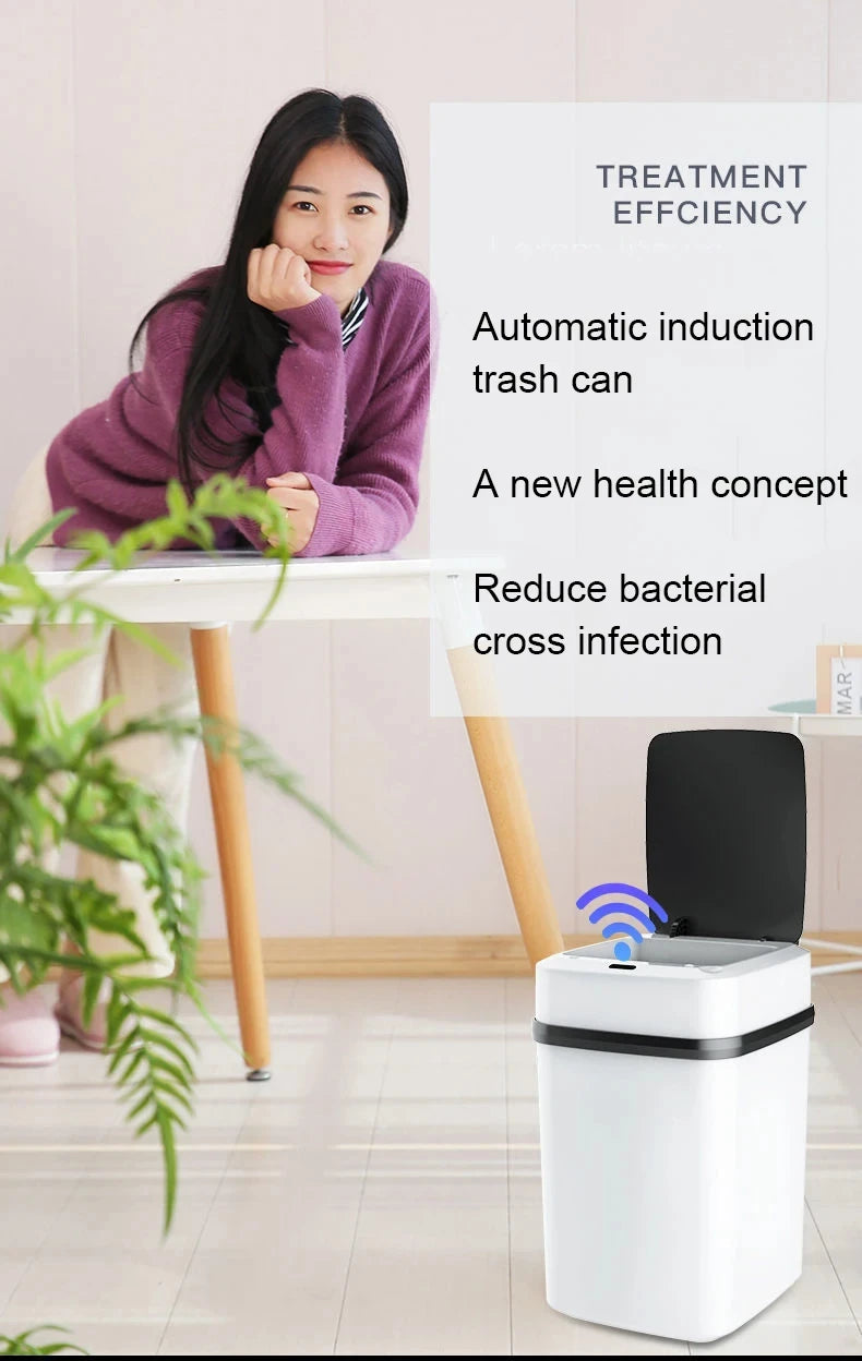 13L Kitchen Trash Bin – Smart Touch Waste Bin for Bathroom, Toilet, and Kitchen with Automatic Lid