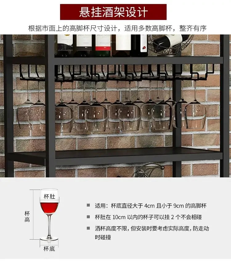 Industrial Kitchen Bar Cabinet – Handmade Iron Stackable Wine Rack Column for Display & Storage