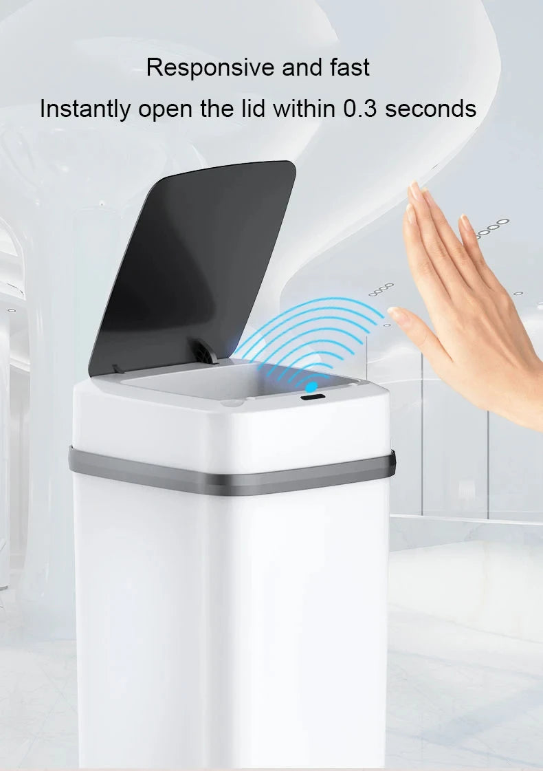 13L Kitchen Trash Bin – Smart Touch Waste Bin for Bathroom, Toilet, and Kitchen with Automatic Lid