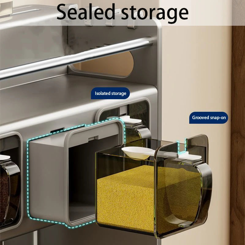 Modern Kitchen Spice Rack – Multifunctional Cabinet Seasoning & Cutlery Holder, Removable Organizer Shelf