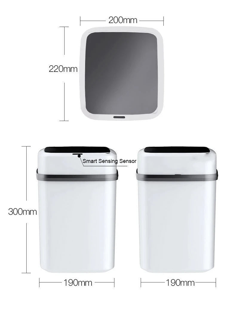 13L Kitchen Trash Bin – Smart Touch Waste Bin for Bathroom, Toilet, and Kitchen with Automatic Lid