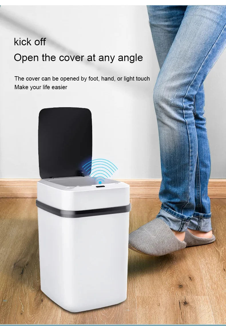 13L Kitchen Trash Bin – Smart Touch Waste Bin for Bathroom, Toilet, and Kitchen with Automatic Lid