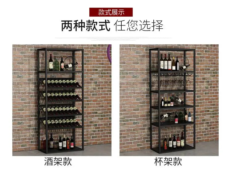 Industrial Kitchen Bar Cabinet – Handmade Iron Stackable Wine Rack Column for Display & Storage