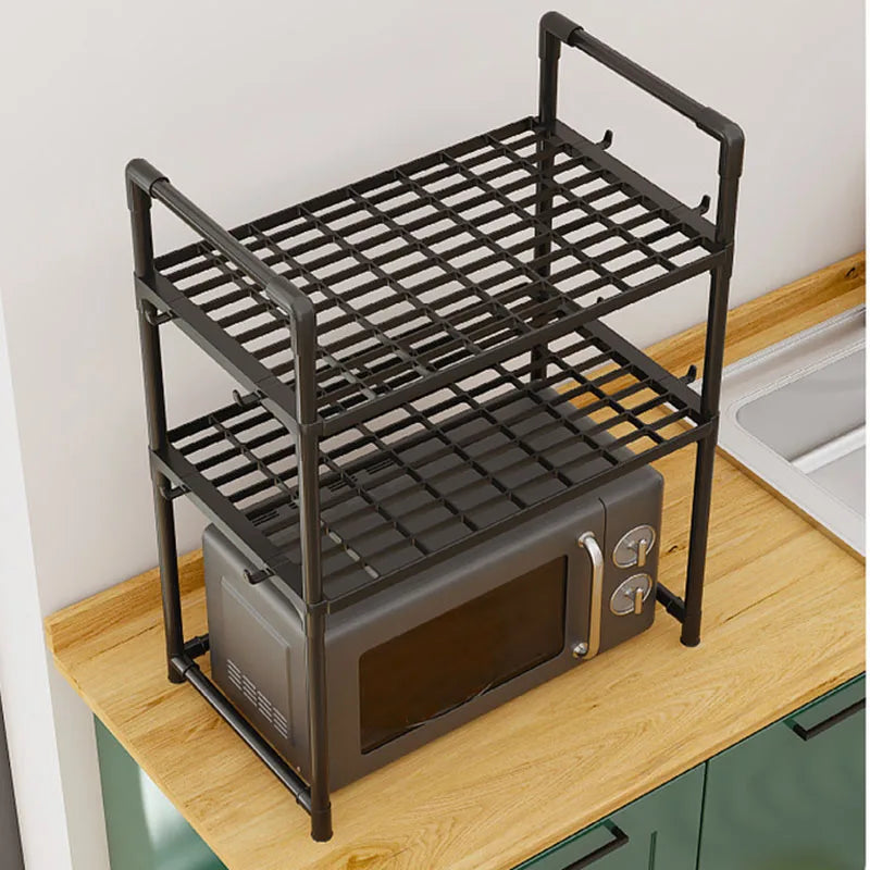 Kitchen Storage Rack – Multi-Layer Microwave Shelf & Condiment Organizer for Countertop