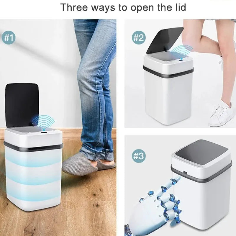 13L Kitchen Trash Bin – Smart Touch Waste Bin for Bathroom, Toilet, and Kitchen with Automatic Lid