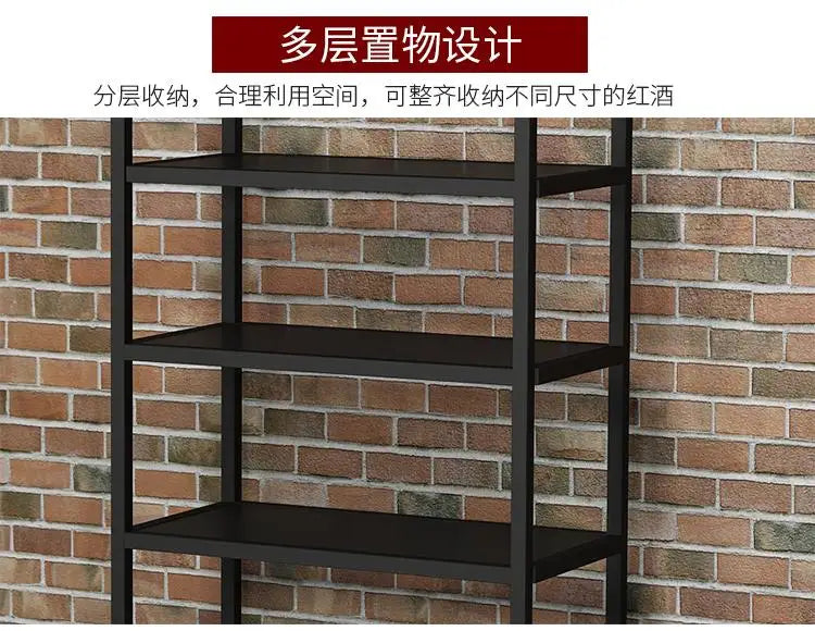 Industrial Kitchen Bar Cabinet – Handmade Iron Stackable Wine Rack Column for Display & Storage