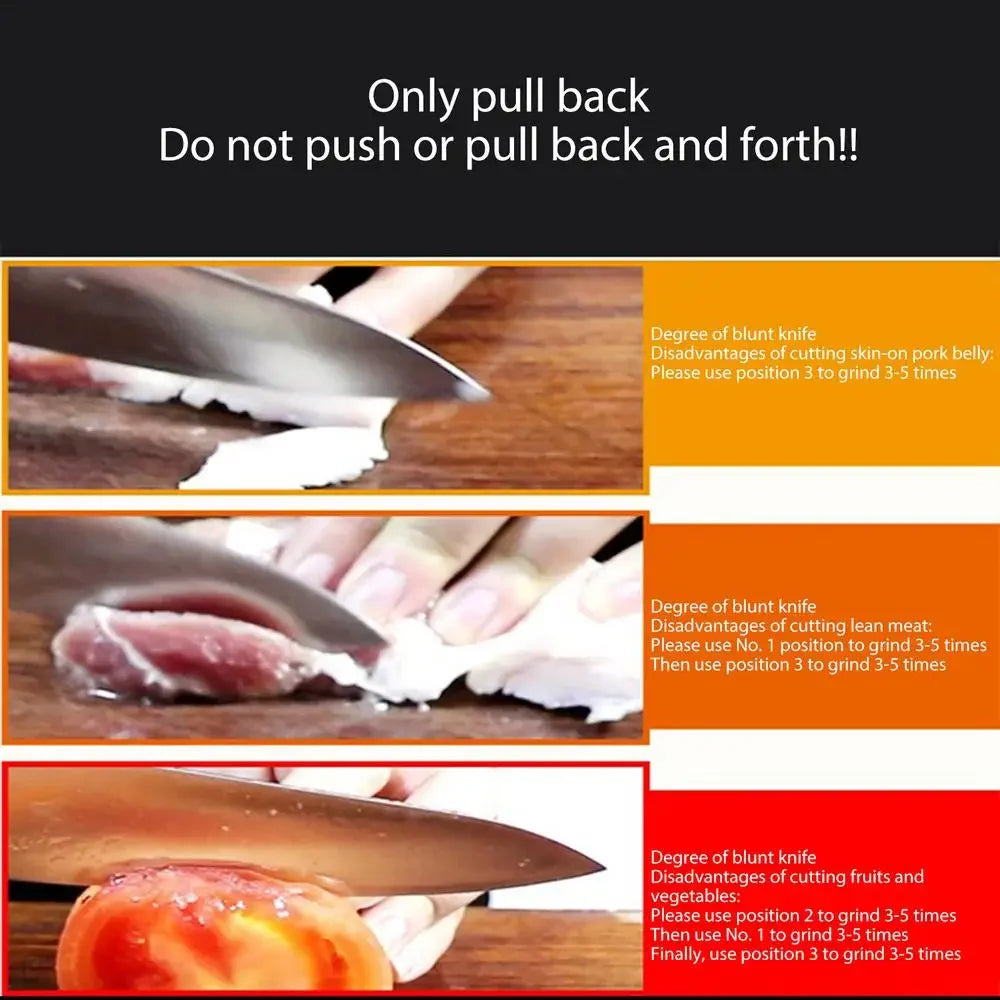 4-Segment Kitchen Knife Sharpener – Multifunctional Portable Tool with Non-Slip Base for Household Use